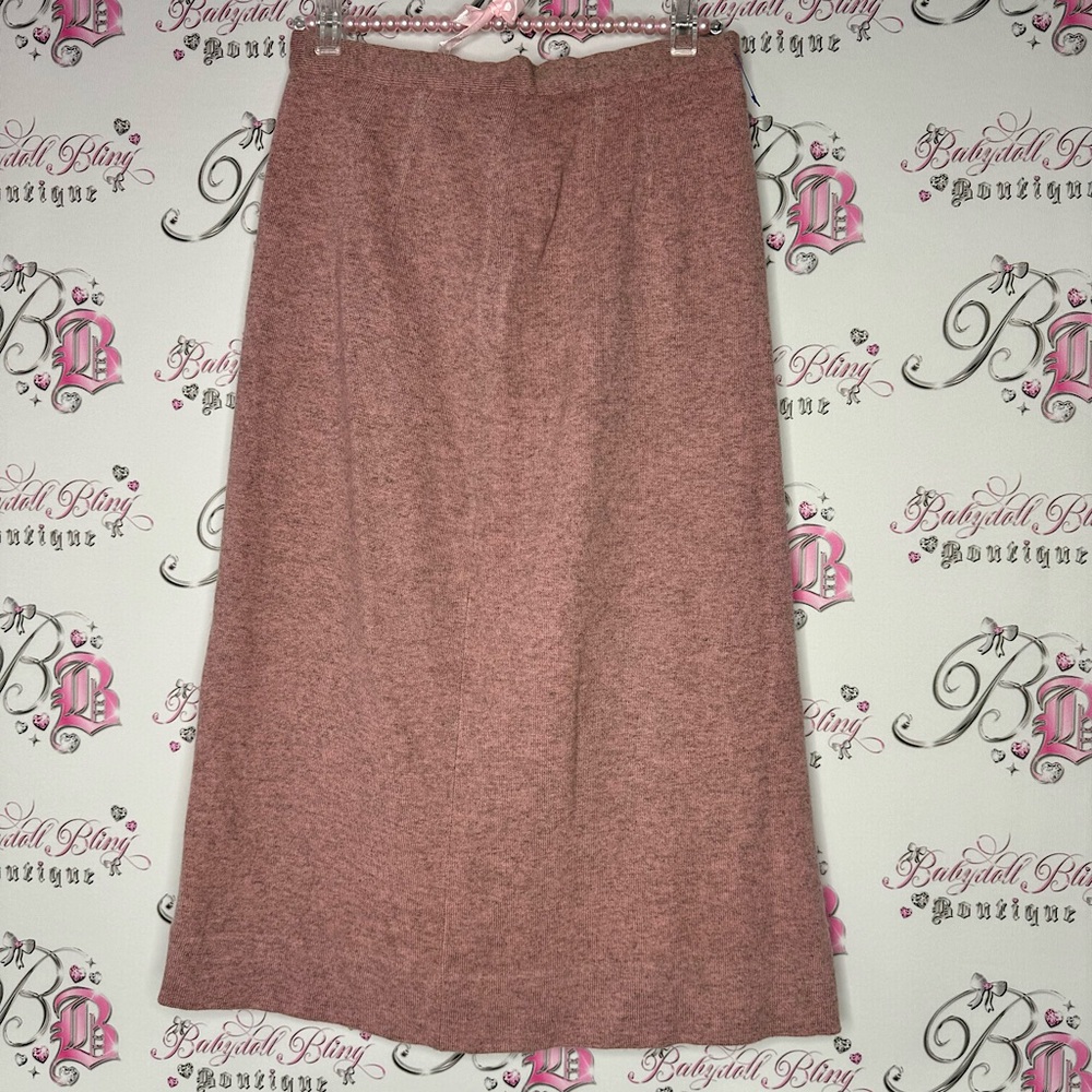 Pringle skirt cashmere pink dusty mauve rose 🌹 long pencil skirt zip closure